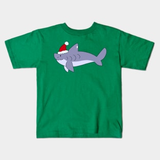 Santa Hat Shark Kids T-Shirt